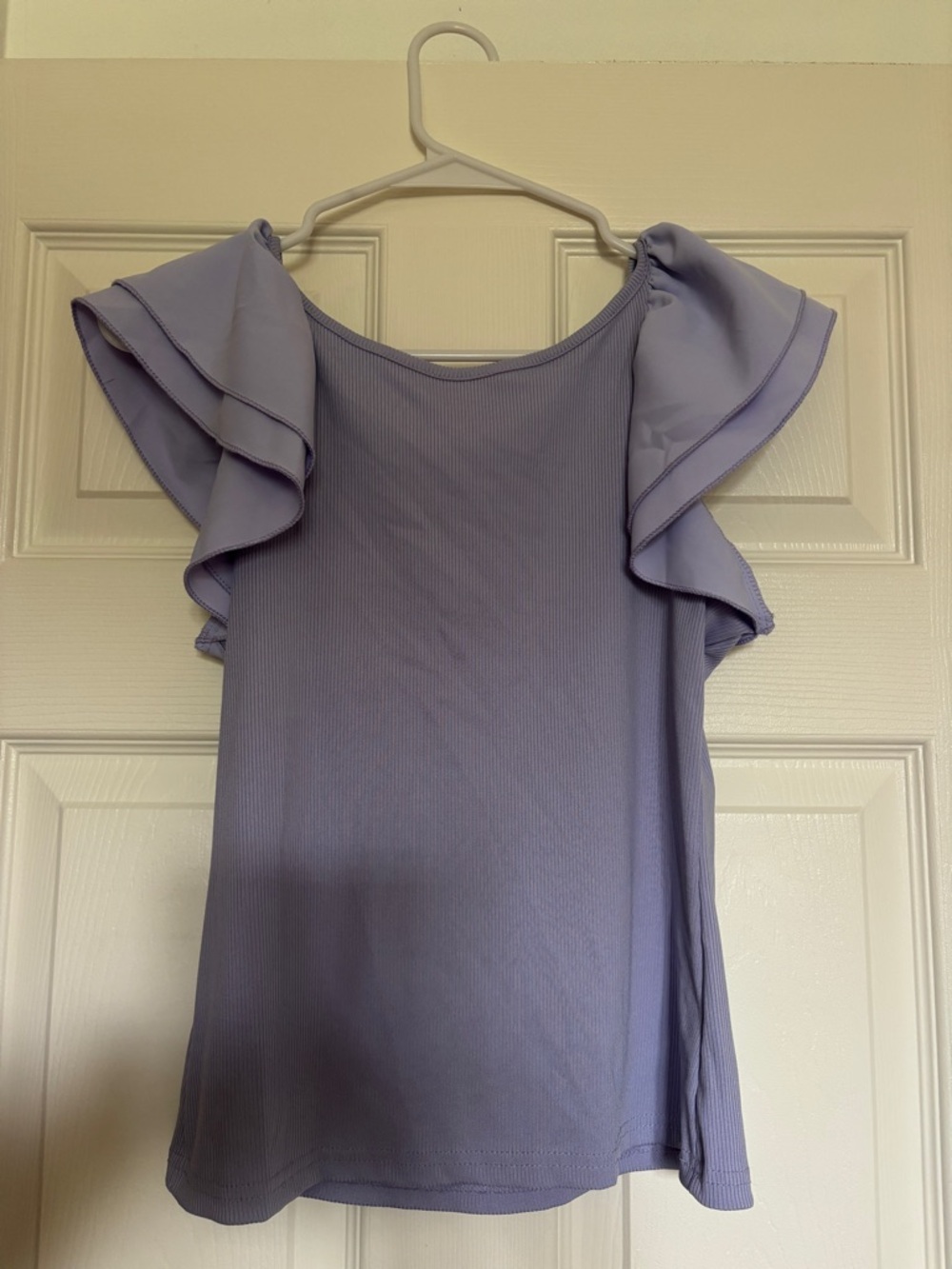 Lavender Ruffle Sleeve Top